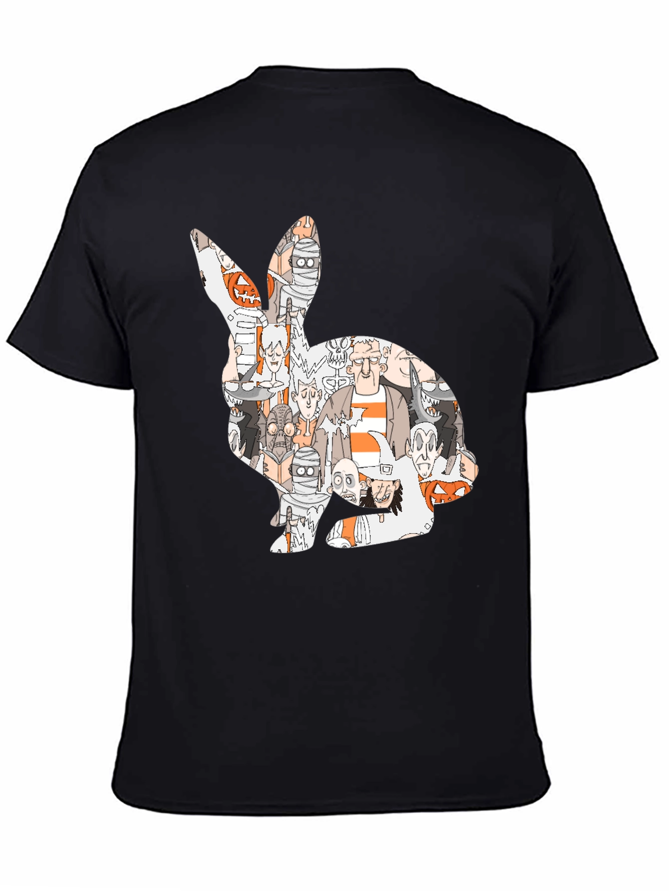 Spooky Bunny Graphic T-Shirt - Halloween Character Print