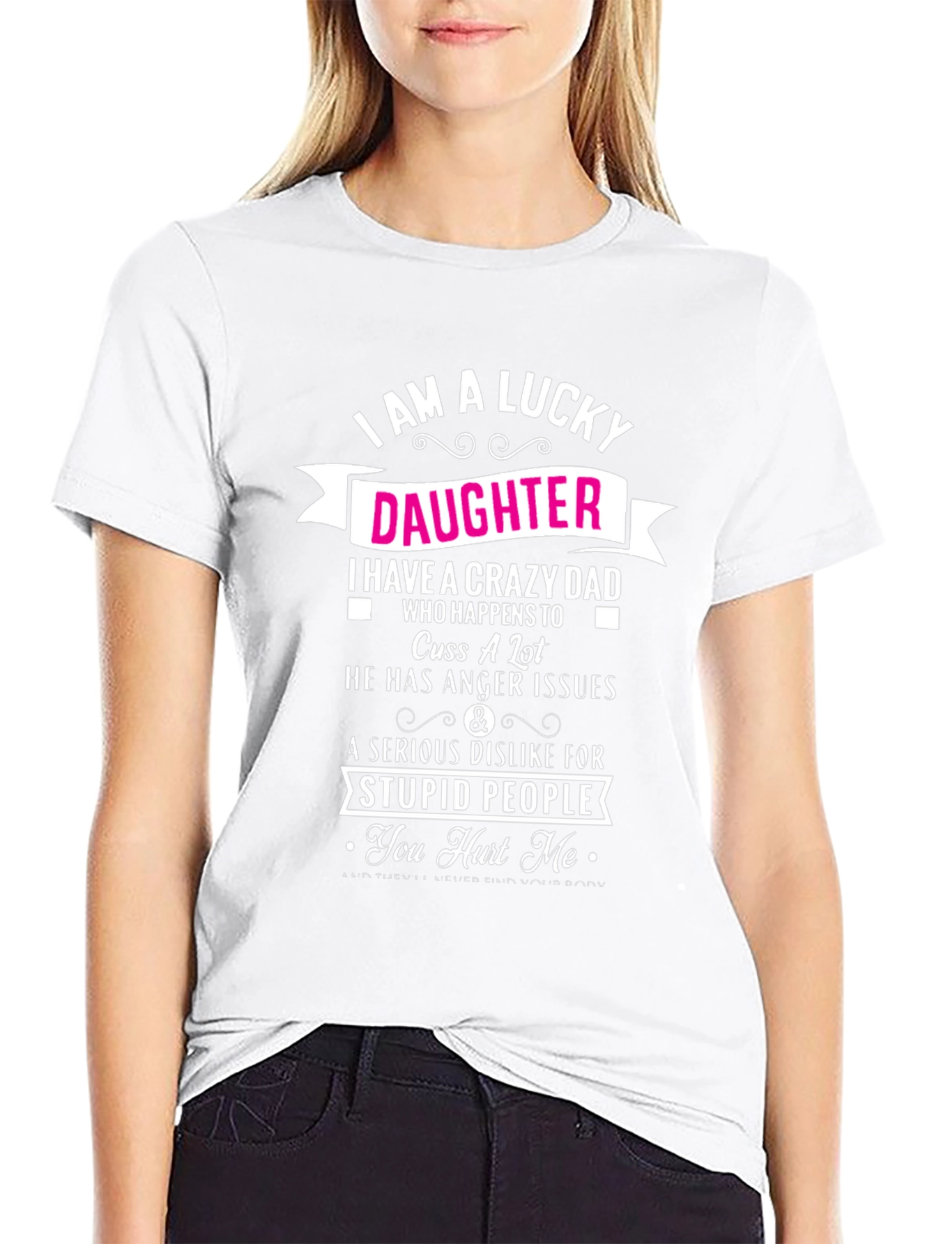 Lucky Daughter Crazy Dad Graphic Tee