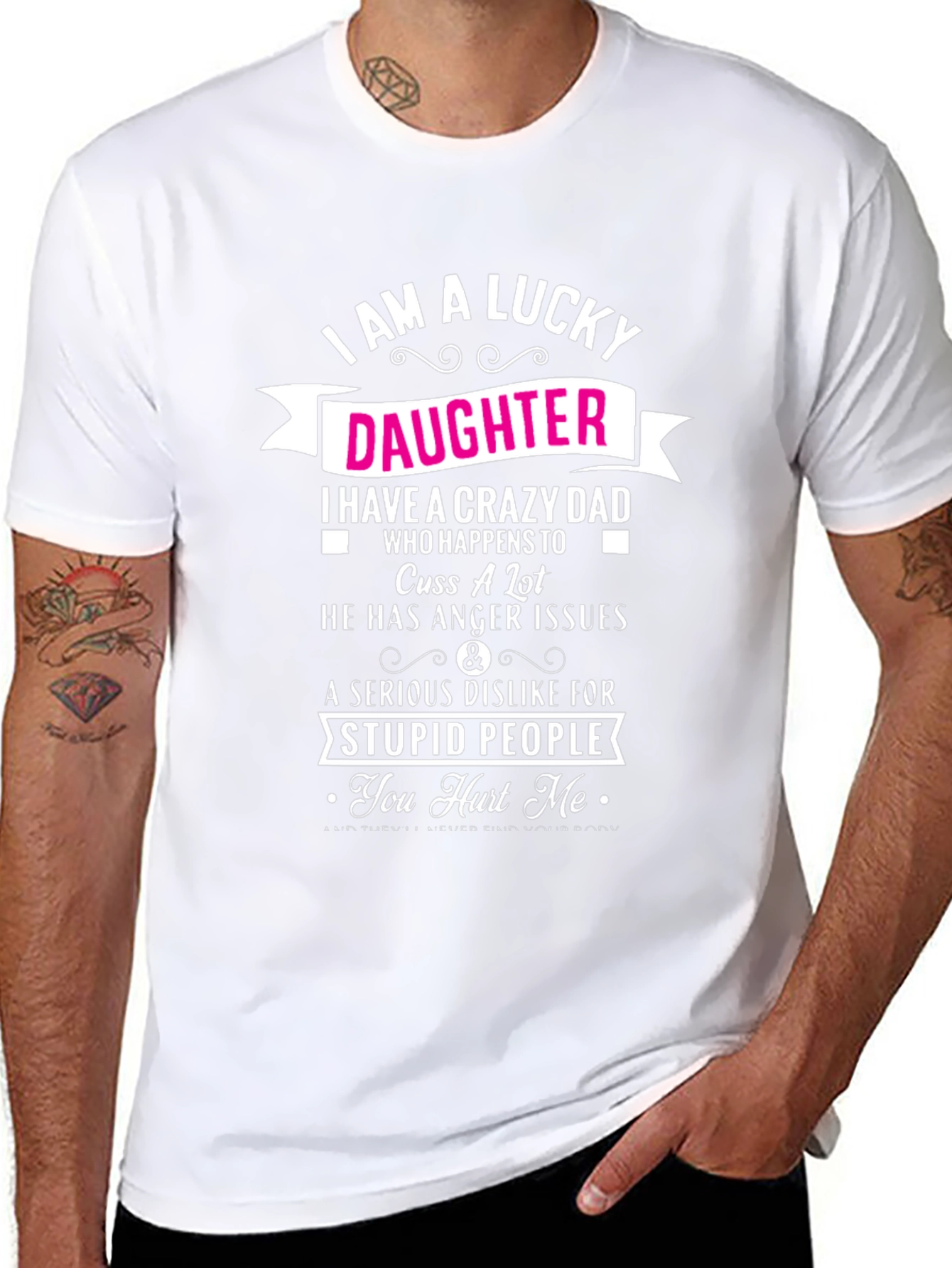 Lucky Daughter Crazy Dad Graphic Tee