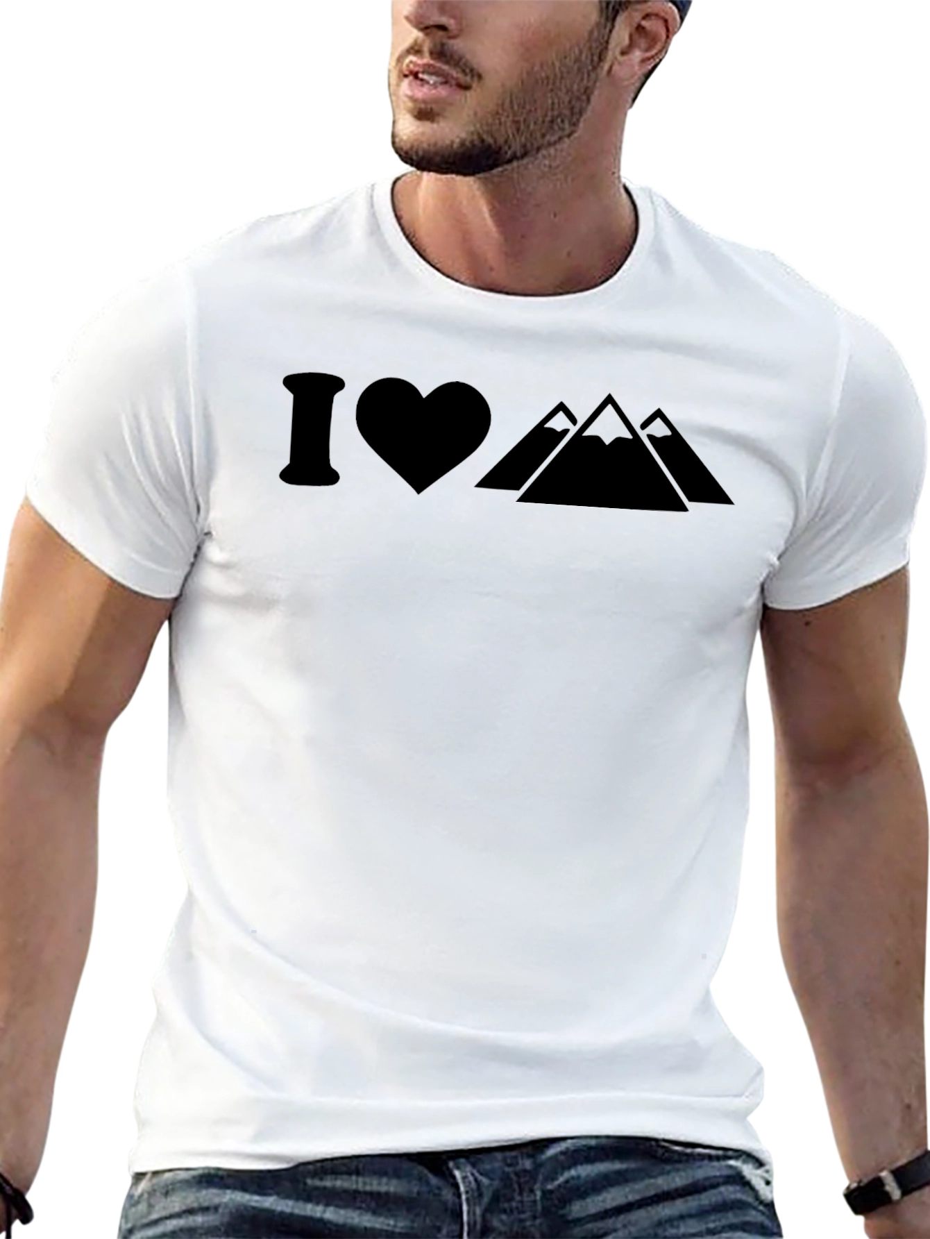 I Heart Mountains Graphic Tee - Black