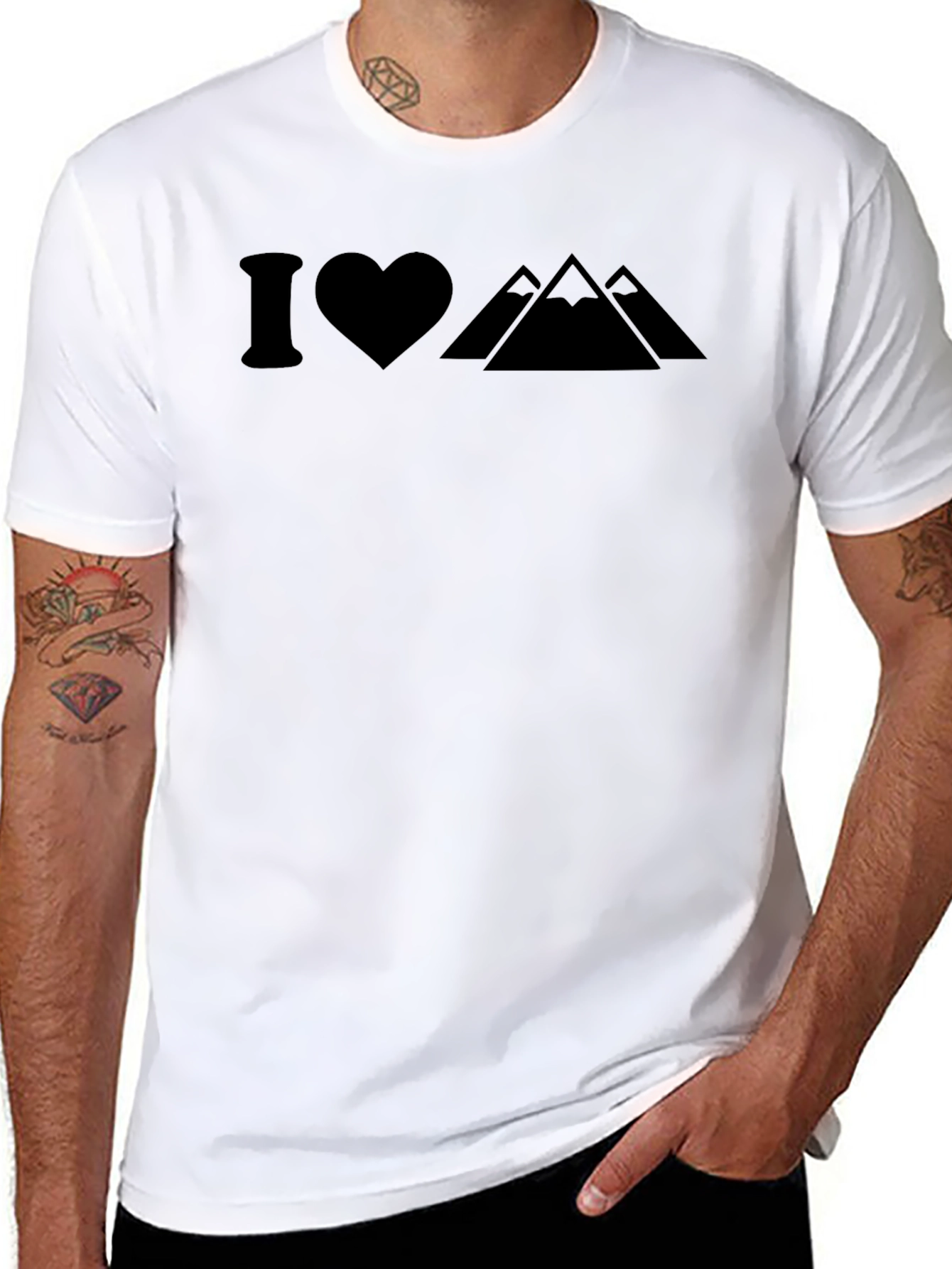 I Heart Mountains Graphic Tee - Black