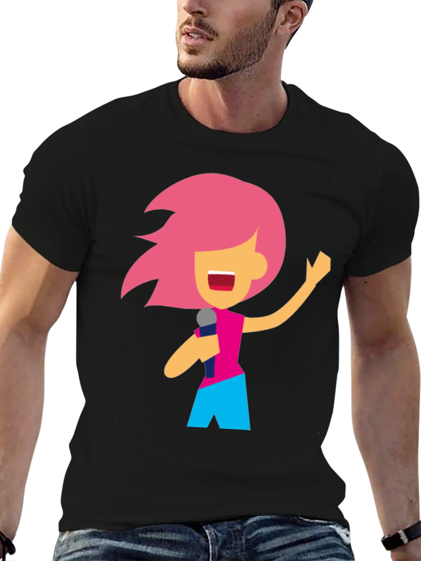 Karaoke Cartoon Graphic T-Shirt