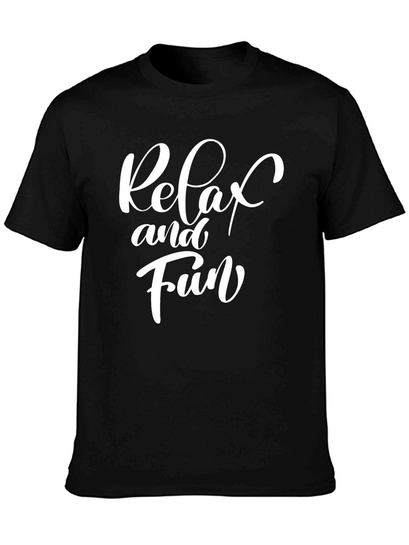 Relax and Fun Graphic Print Crew Neck Tee