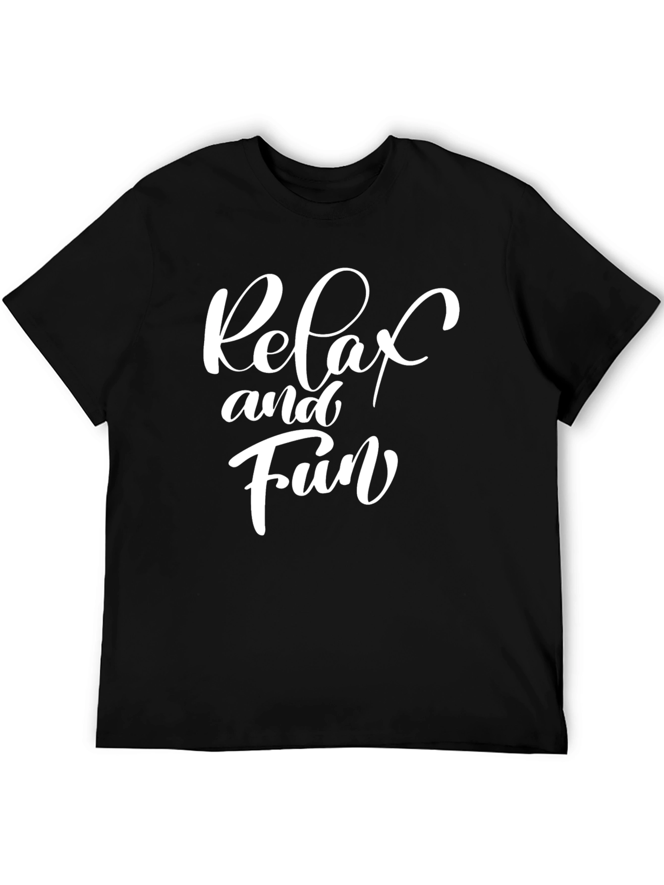 Relax and Fun Graphic Print Crew Neck Tee