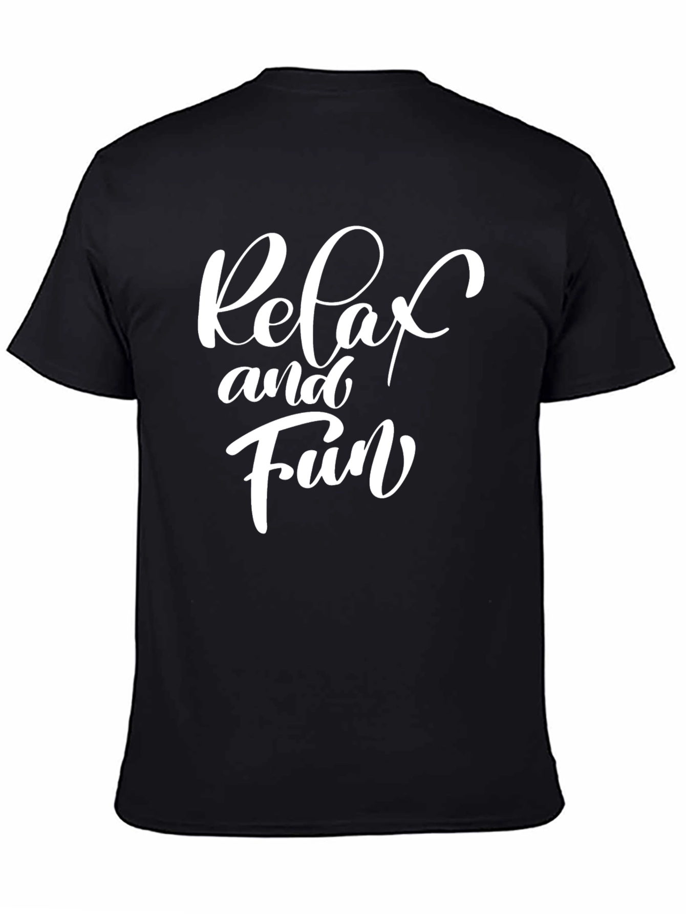 Relax and Fun Graphic Print Crew Neck Tee