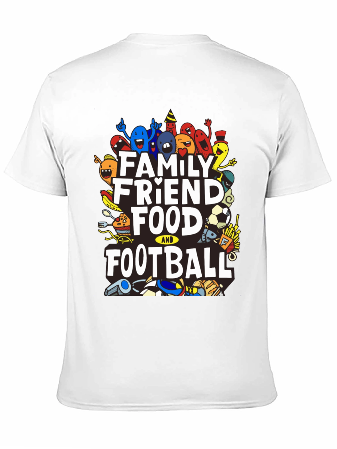 Family Friend Food & Football Graphic Tee