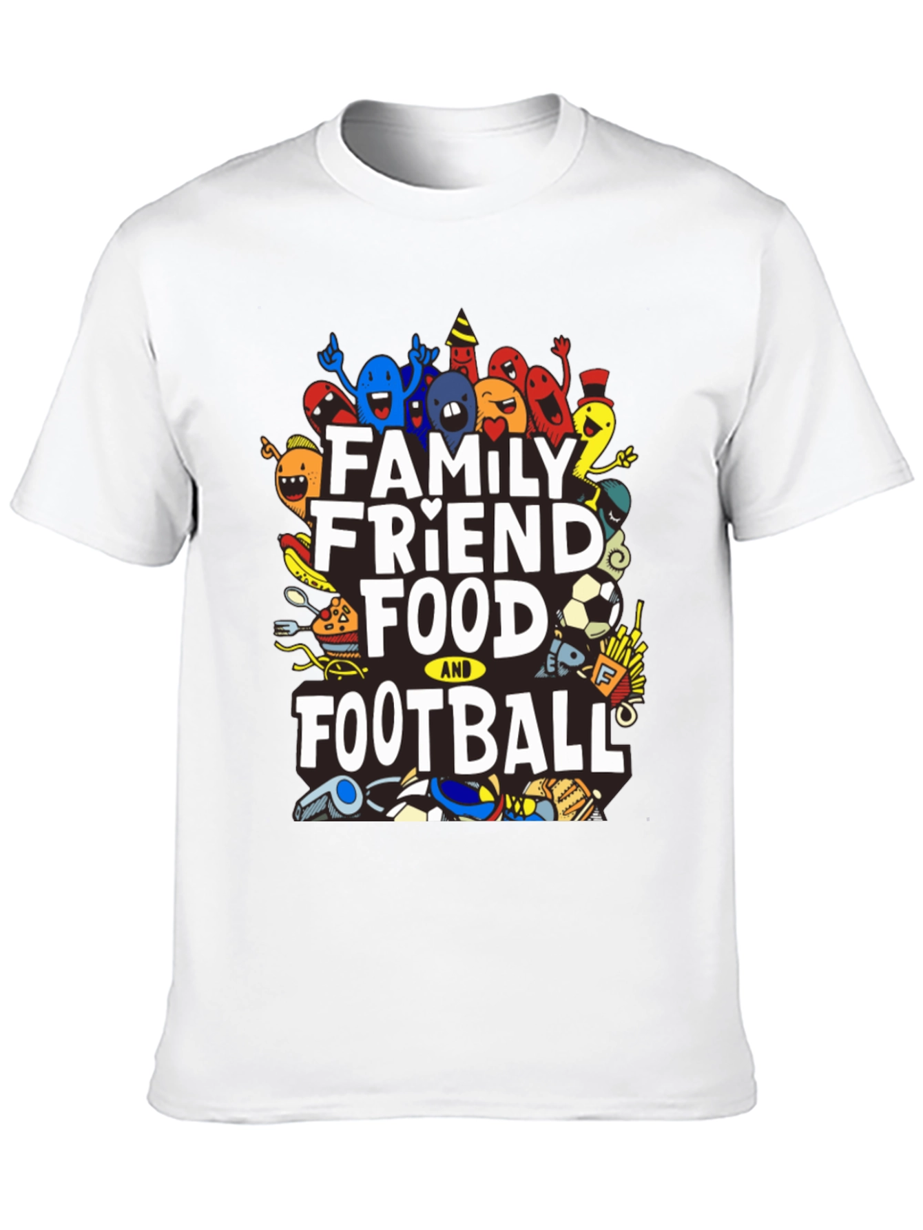 Family Friend Food & Football Graphic Tee