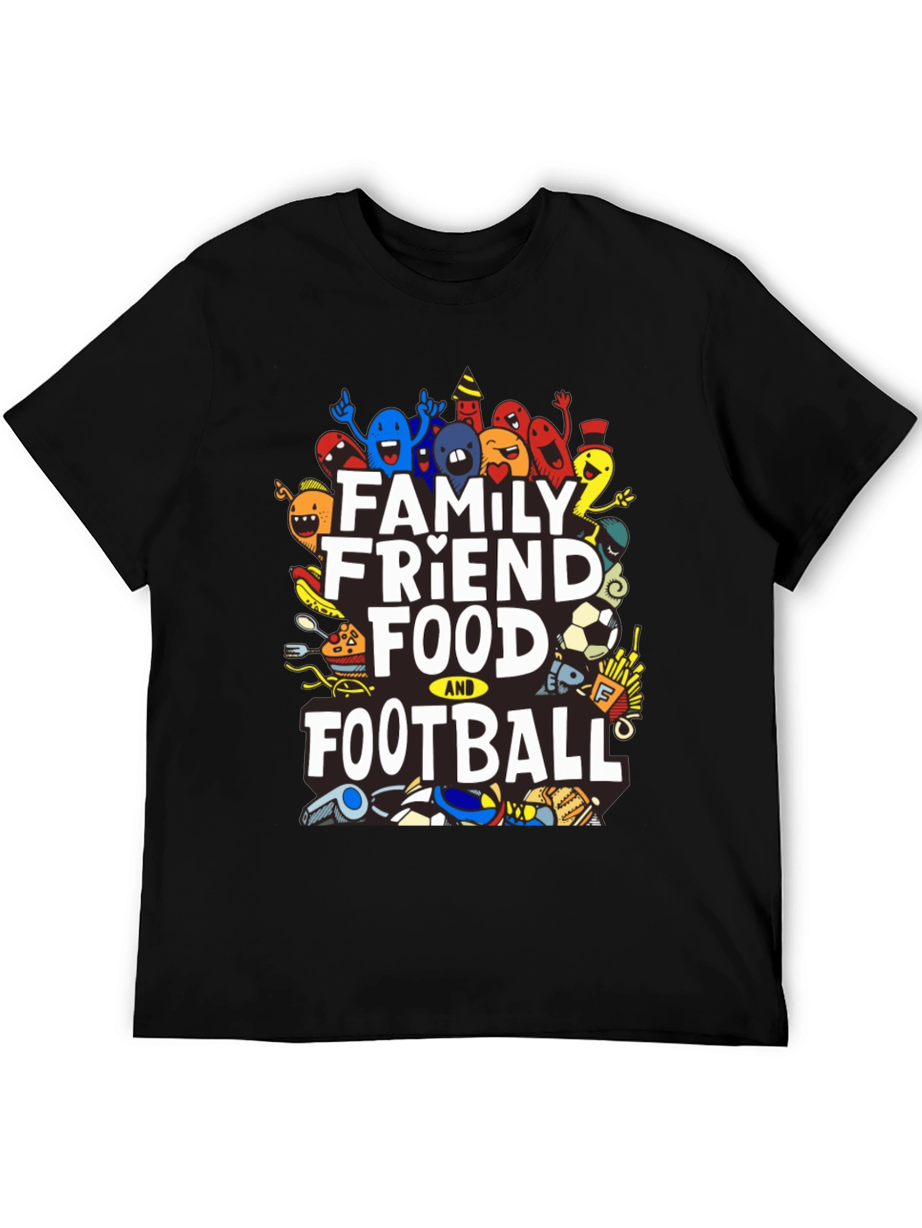 Family Friend Food & Football Graphic Tee
