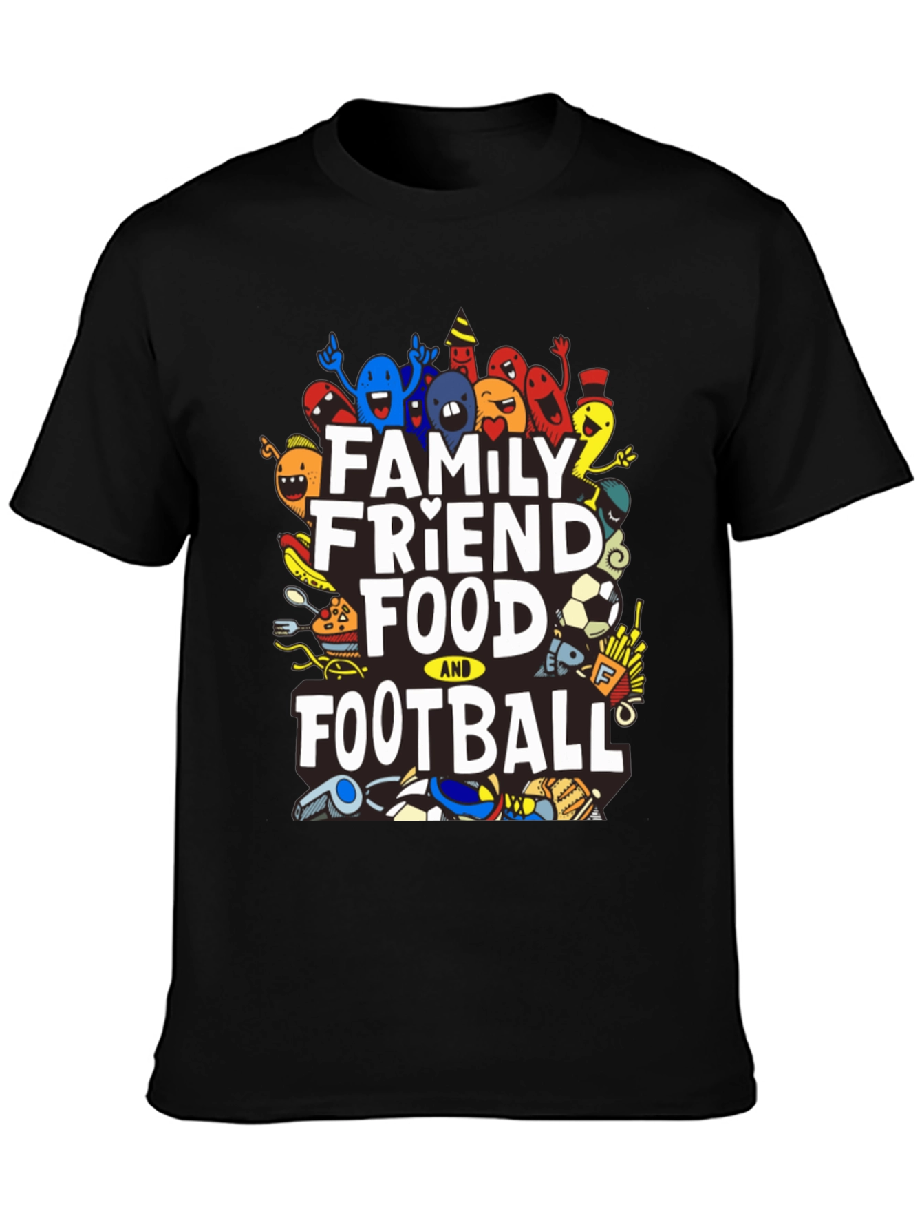 Family Friend Food & Football Graphic Tee