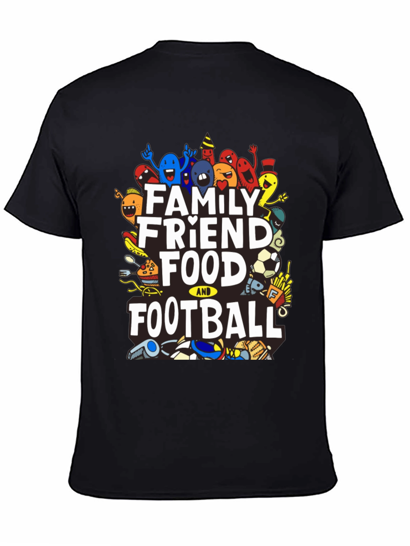 Family Friend Food & Football Graphic Tee