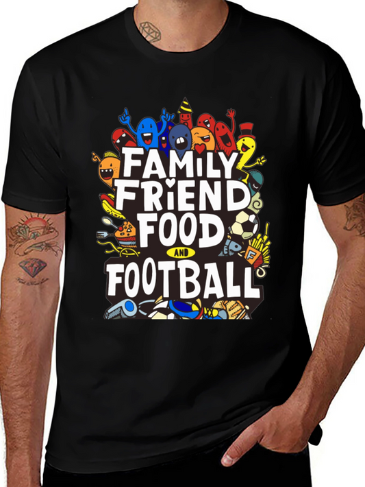 Family Friend Food & Football Graphic Tee