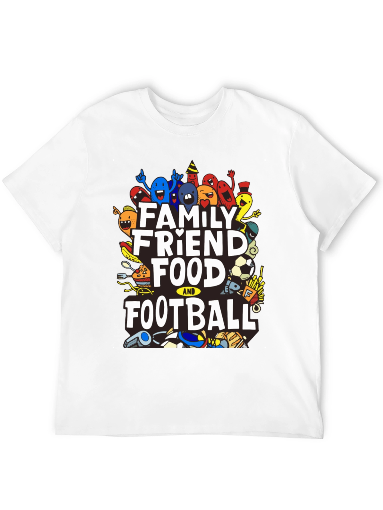 Family Friend Food & Football Graphic Tee
