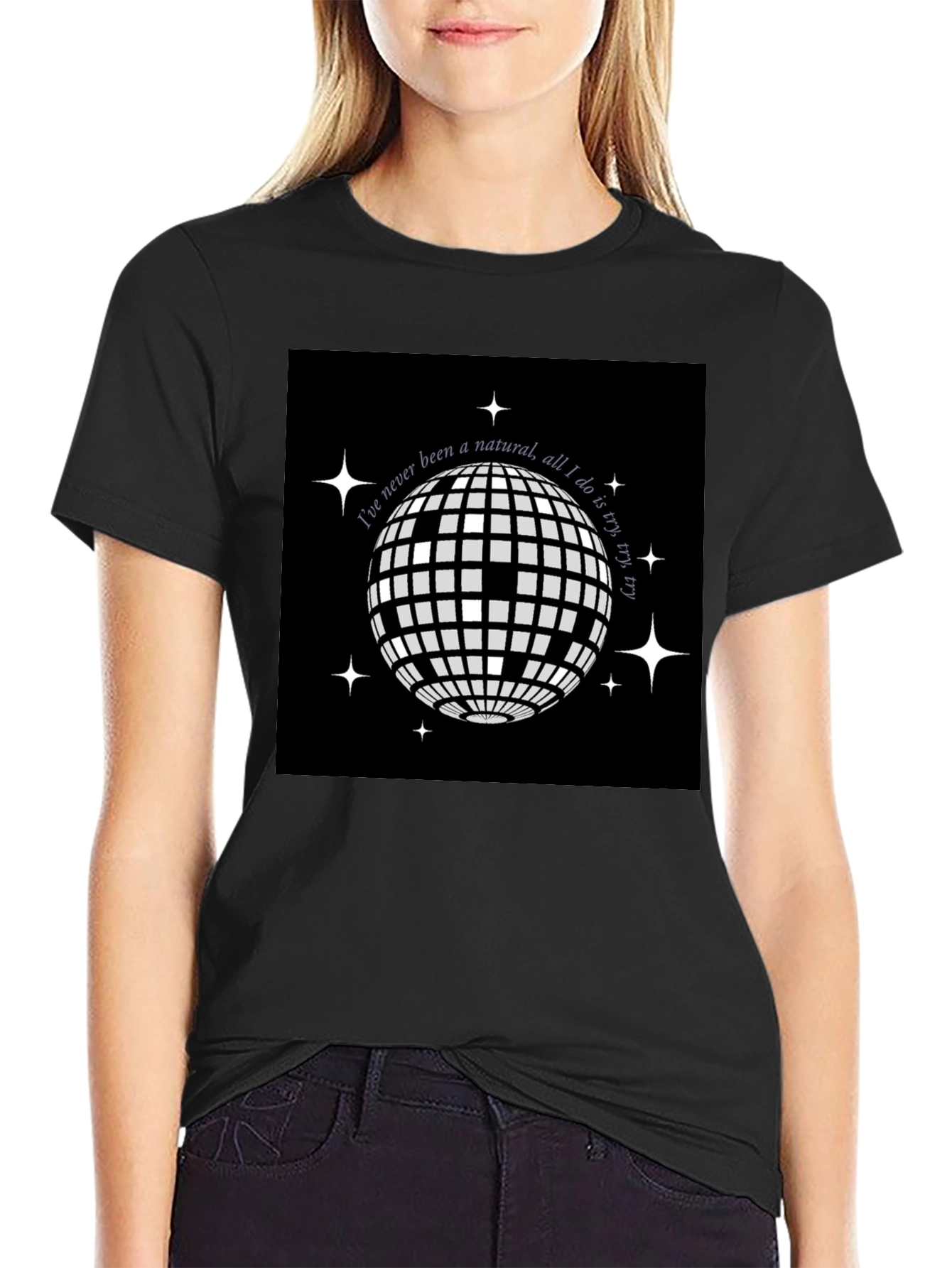 Disco Ball Graphic Tee - Try Try Try