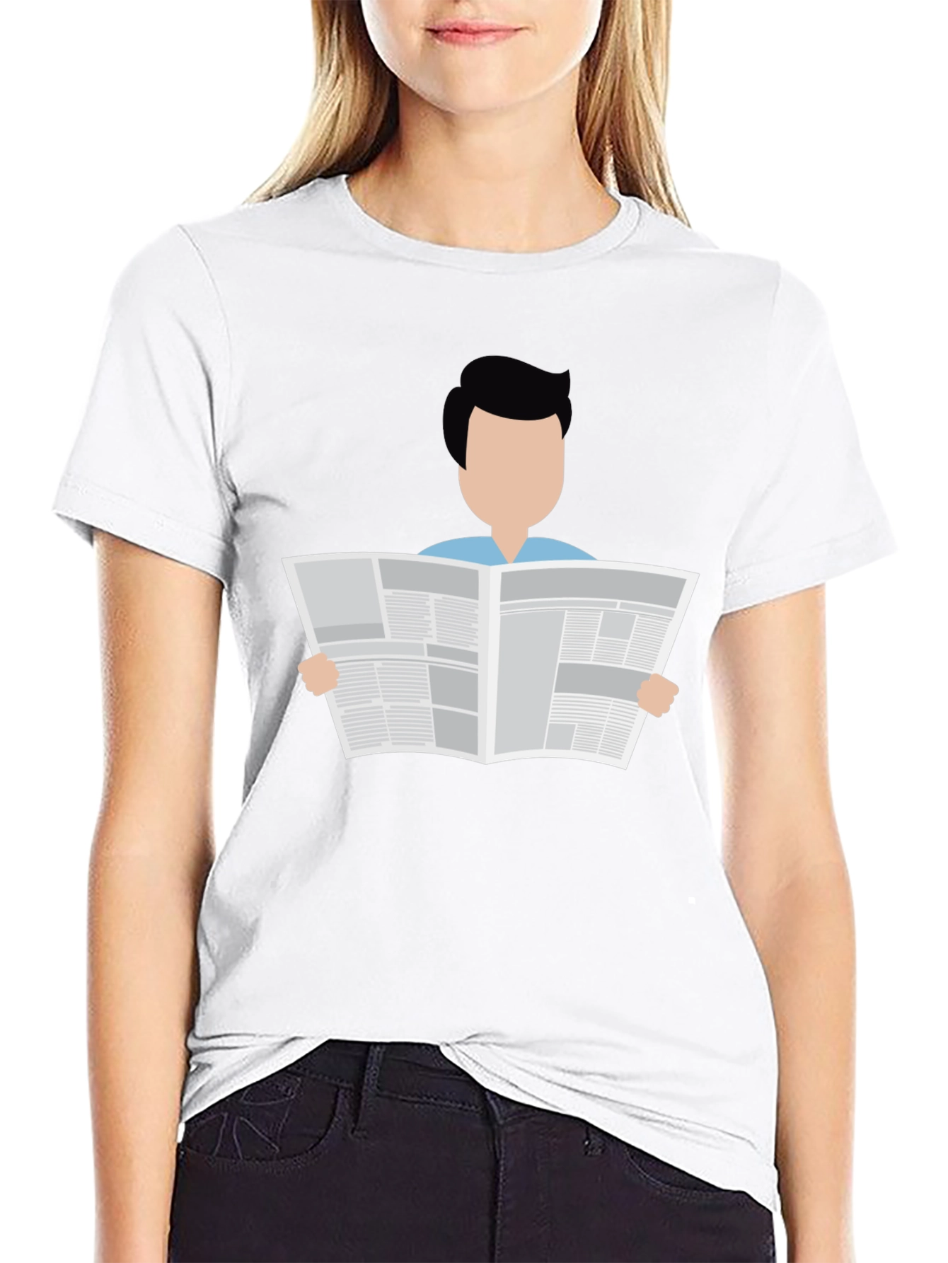 Man Reading Newspaper Graphic T-Shirt