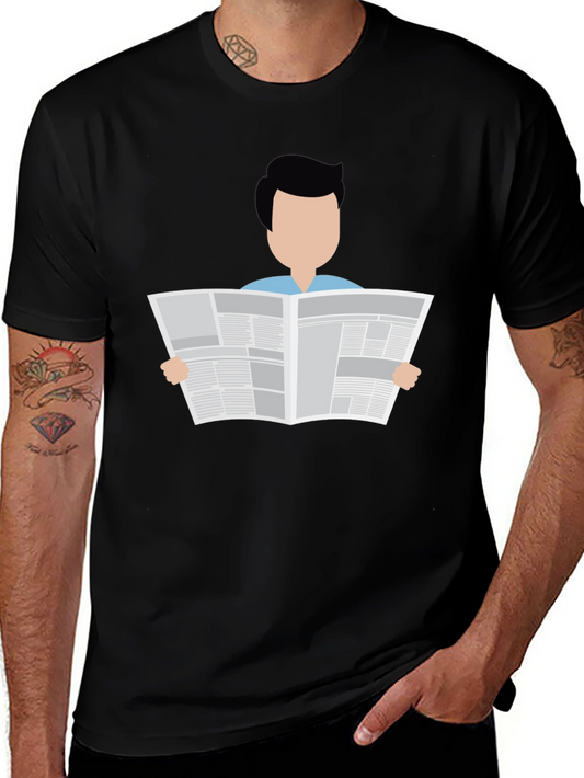 Man Reading Newspaper Graphic T-Shirt