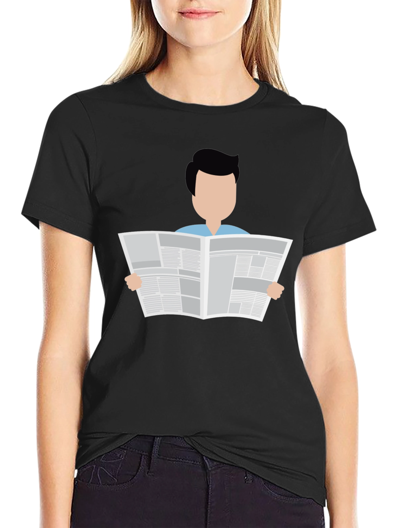 Man Reading Newspaper Graphic T-Shirt