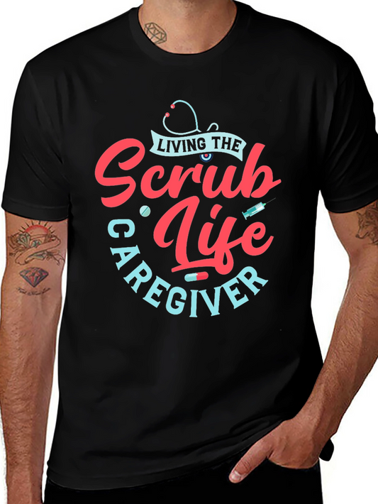 Scrub Life Caregiver T-Shirt - Black