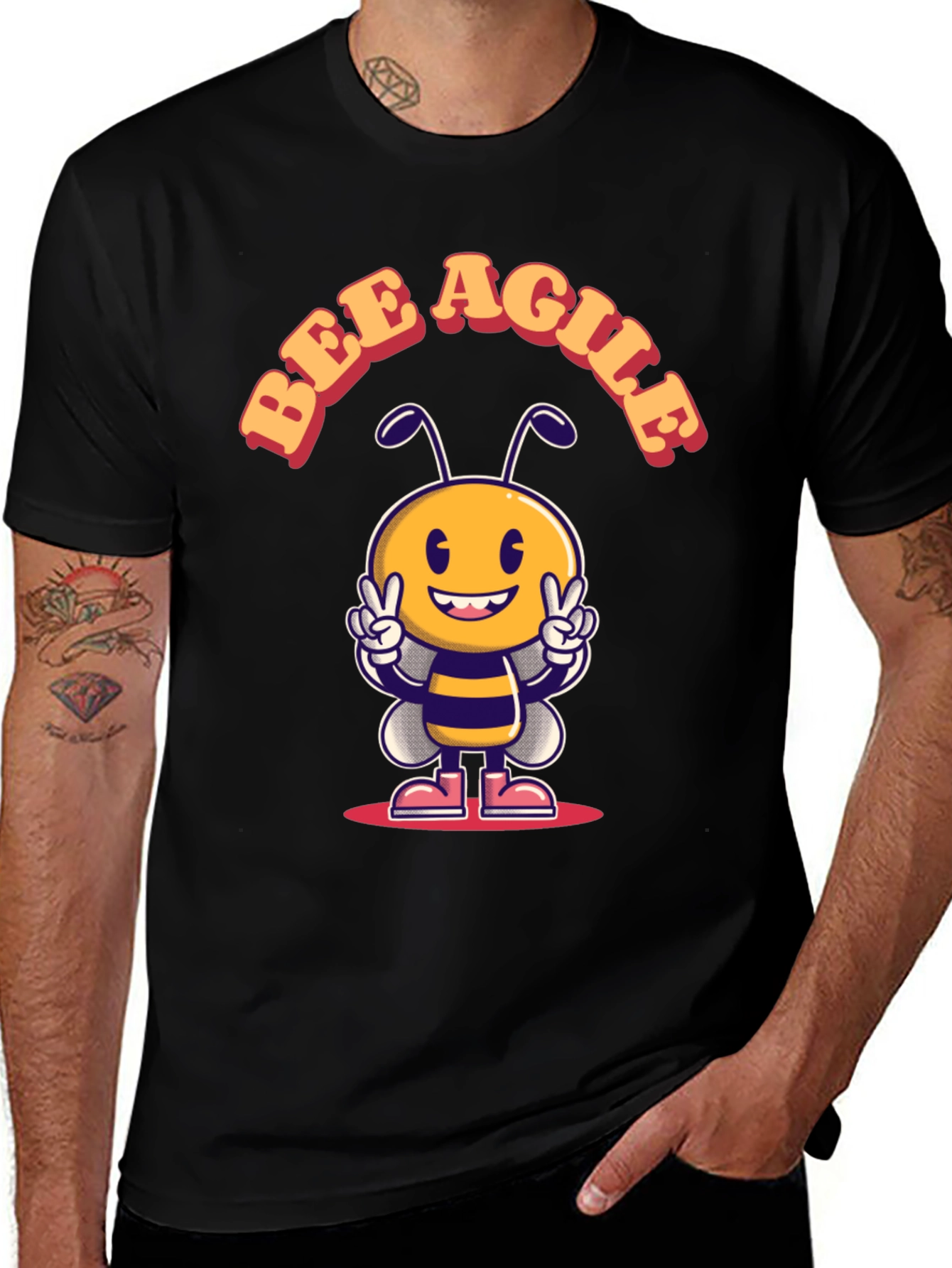 Bee Agile T-Shirt - Cute Cartoon Bee Design