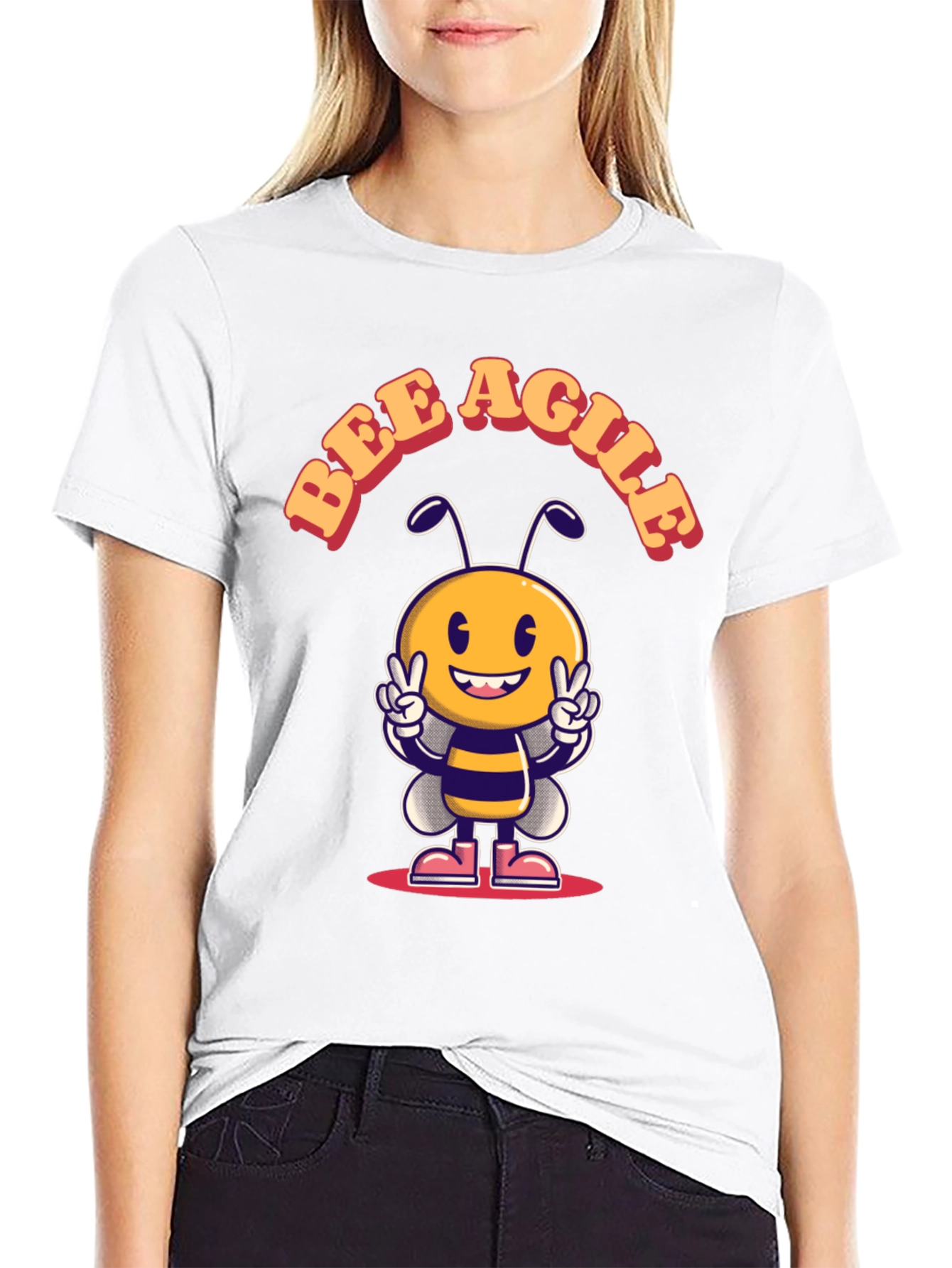 Bee Agile T-Shirt - Cute Cartoon Bee Design