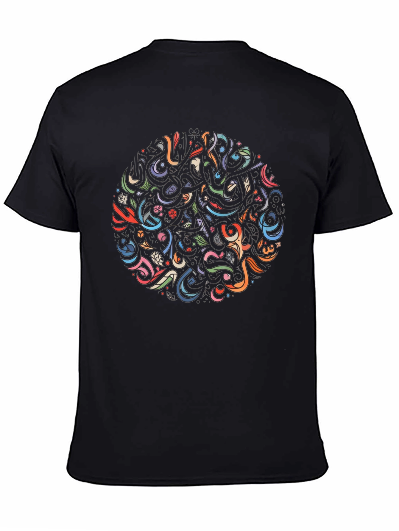 Abstract Floral Graphic Black T-Shirt