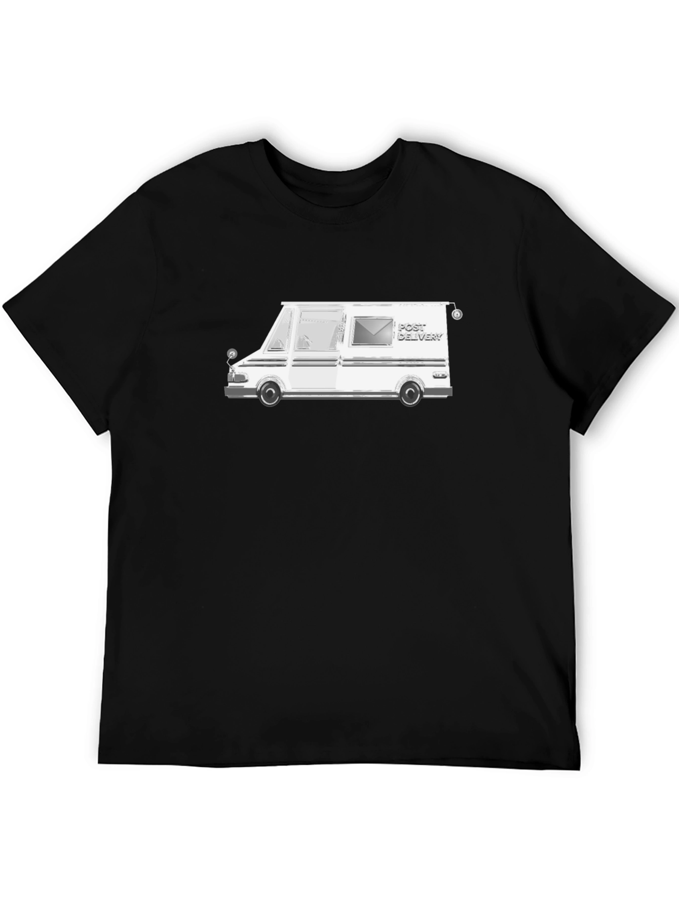 Post Delivery Graphic Tee - Black Cotton T-Shirt