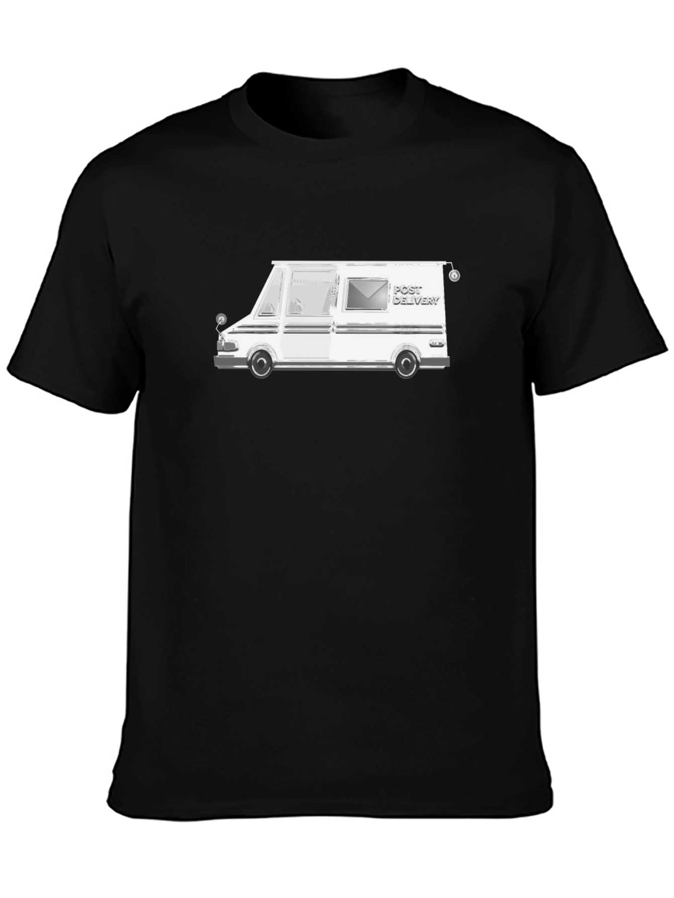 Post Delivery Graphic Tee - Black Cotton T-Shirt