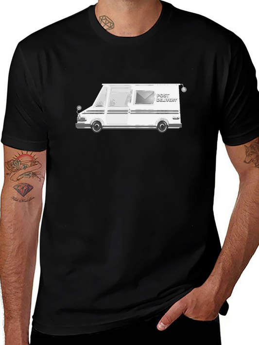 Post Delivery Graphic Tee - Black Cotton T-Shirt