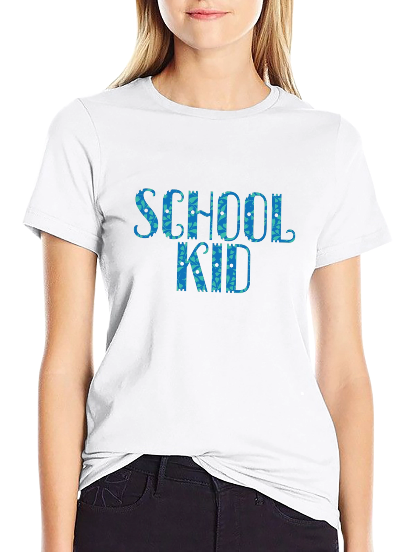 School Kid Graphic Tee - Black Cotton T-Shirt