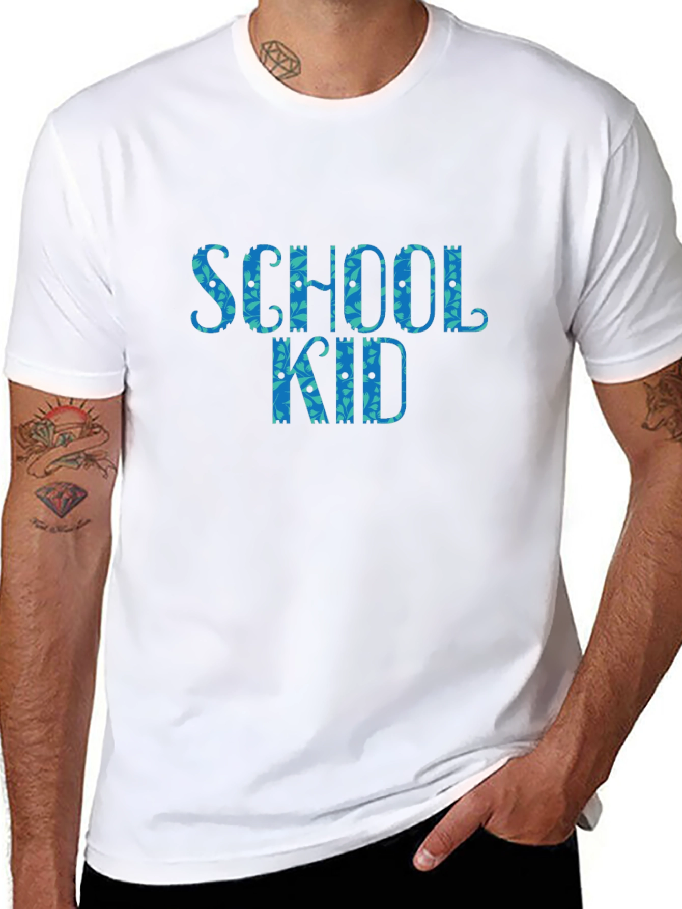 School Kid Graphic Tee - Black Cotton T-Shirt