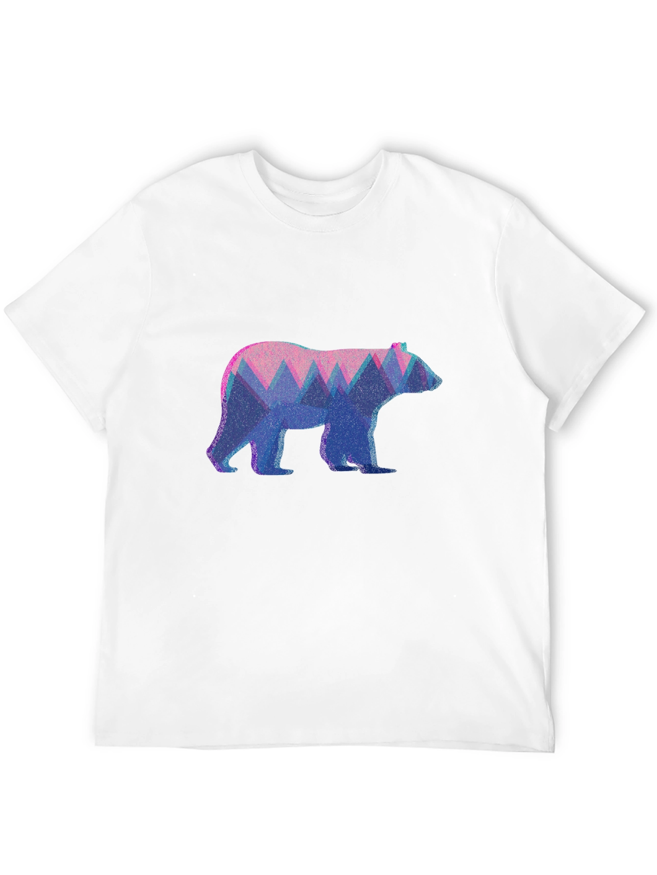 Geometric Bear Graphic Tee - Black