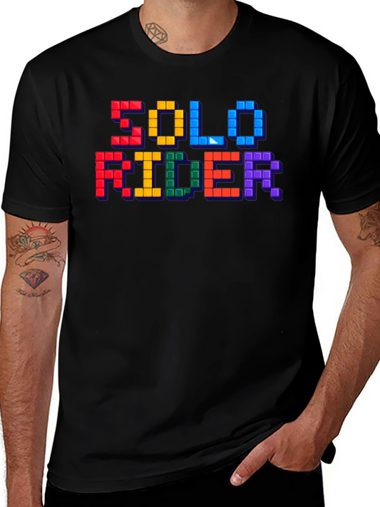 Solo Rider Tetris Style Graphic T-Shirt