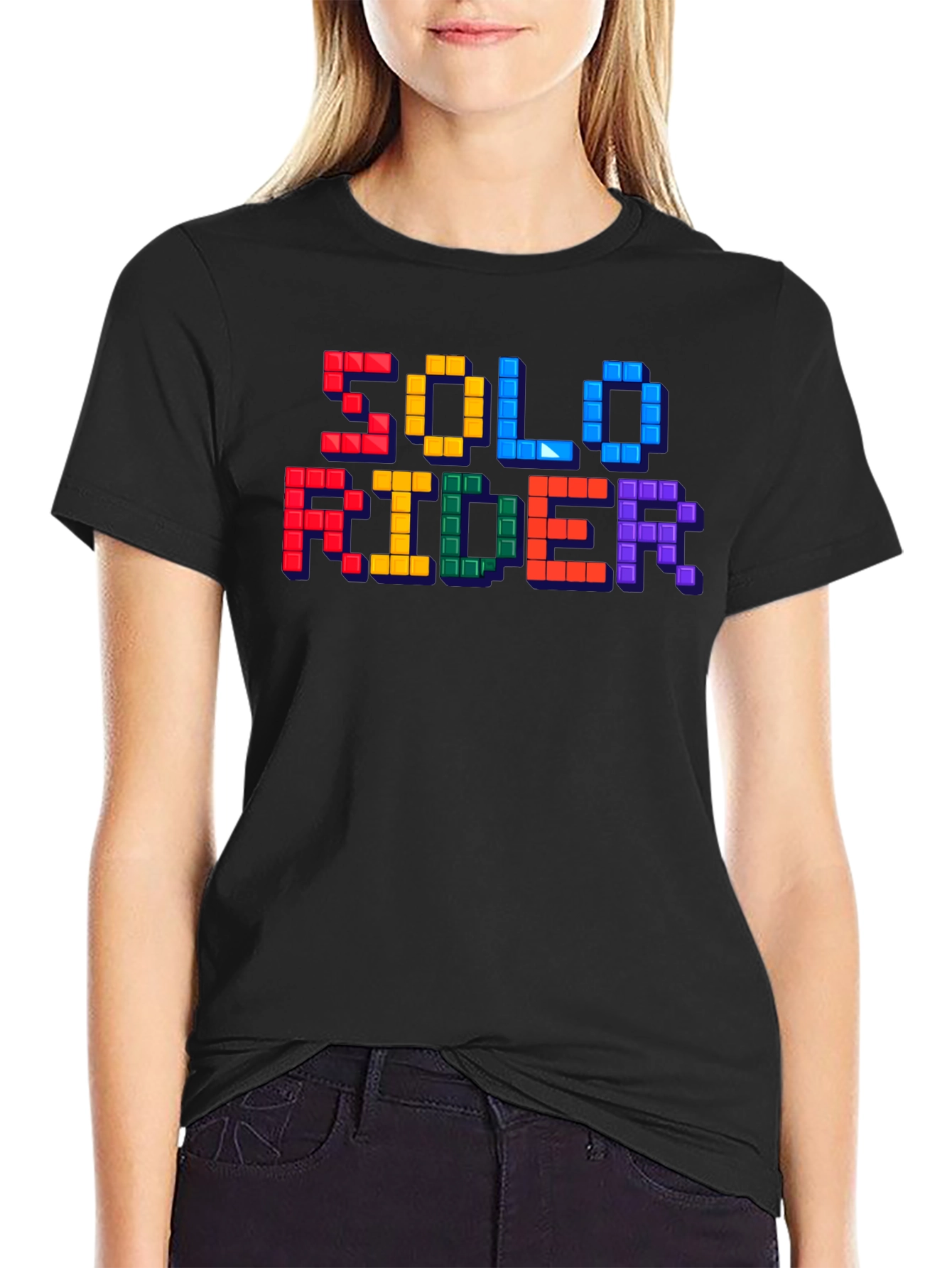 Solo Rider Tetris Style Graphic T-Shirt