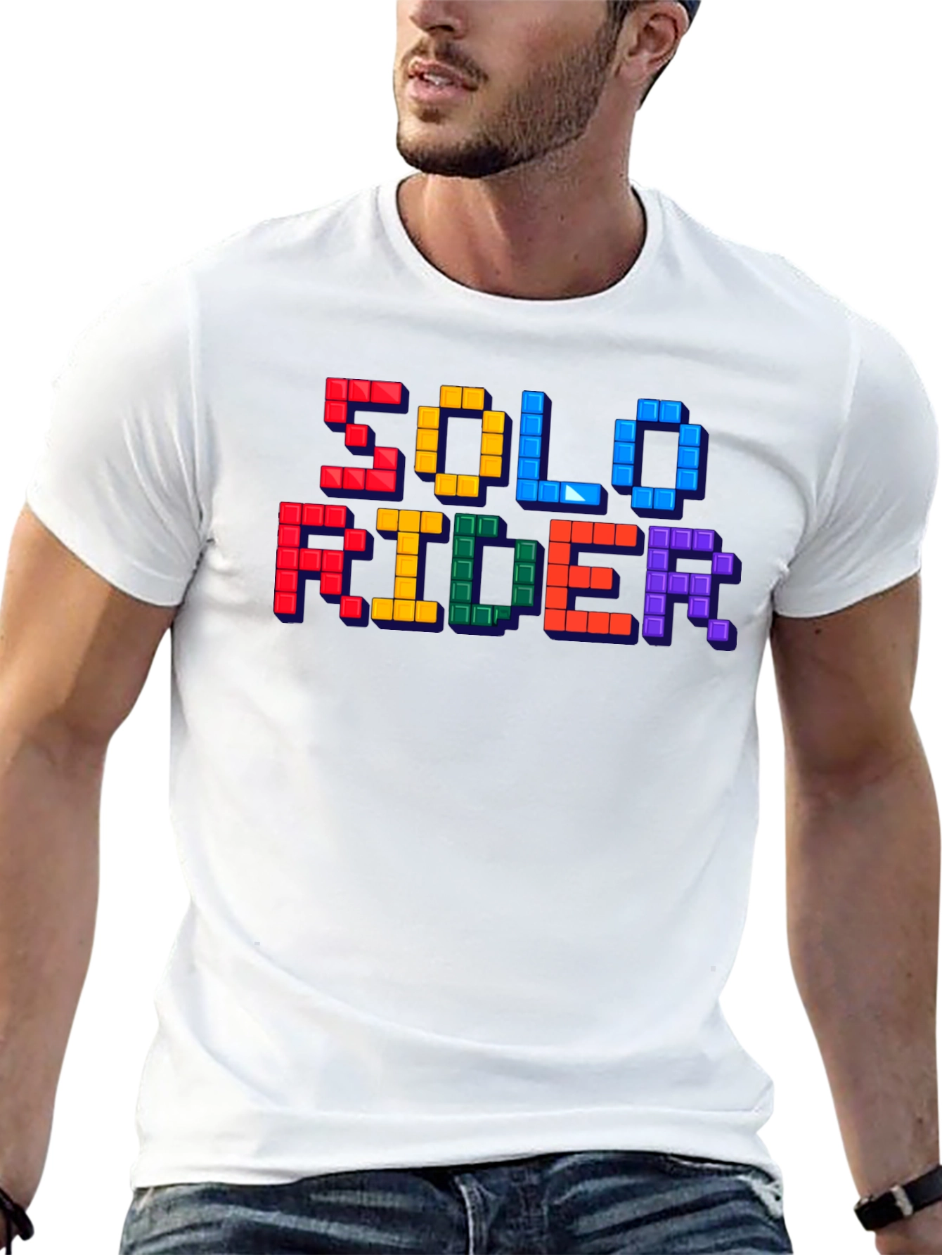 Solo Rider Tetris Style Graphic T-Shirt