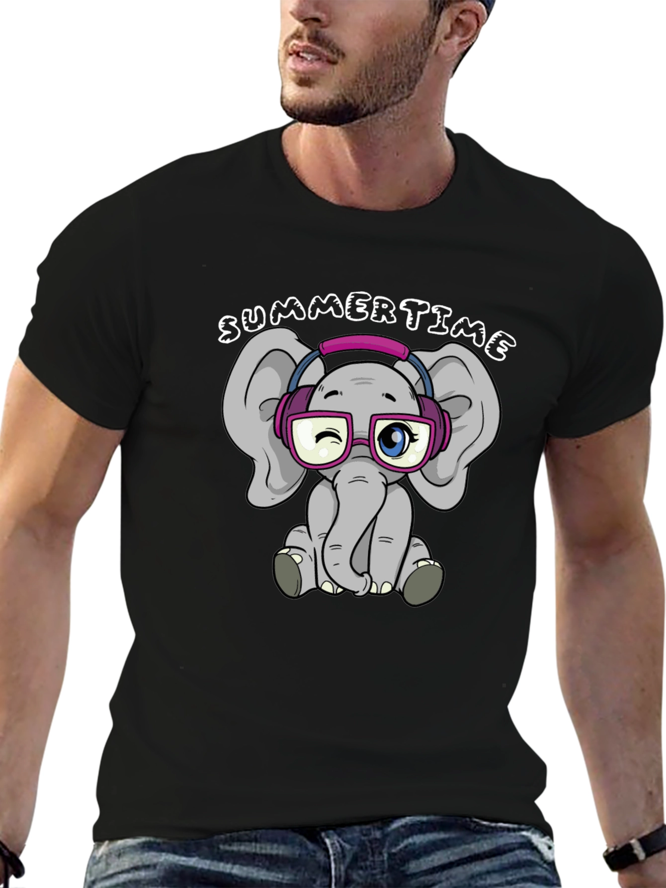 Cute Elephant Graphic Tee - Summertime Fun