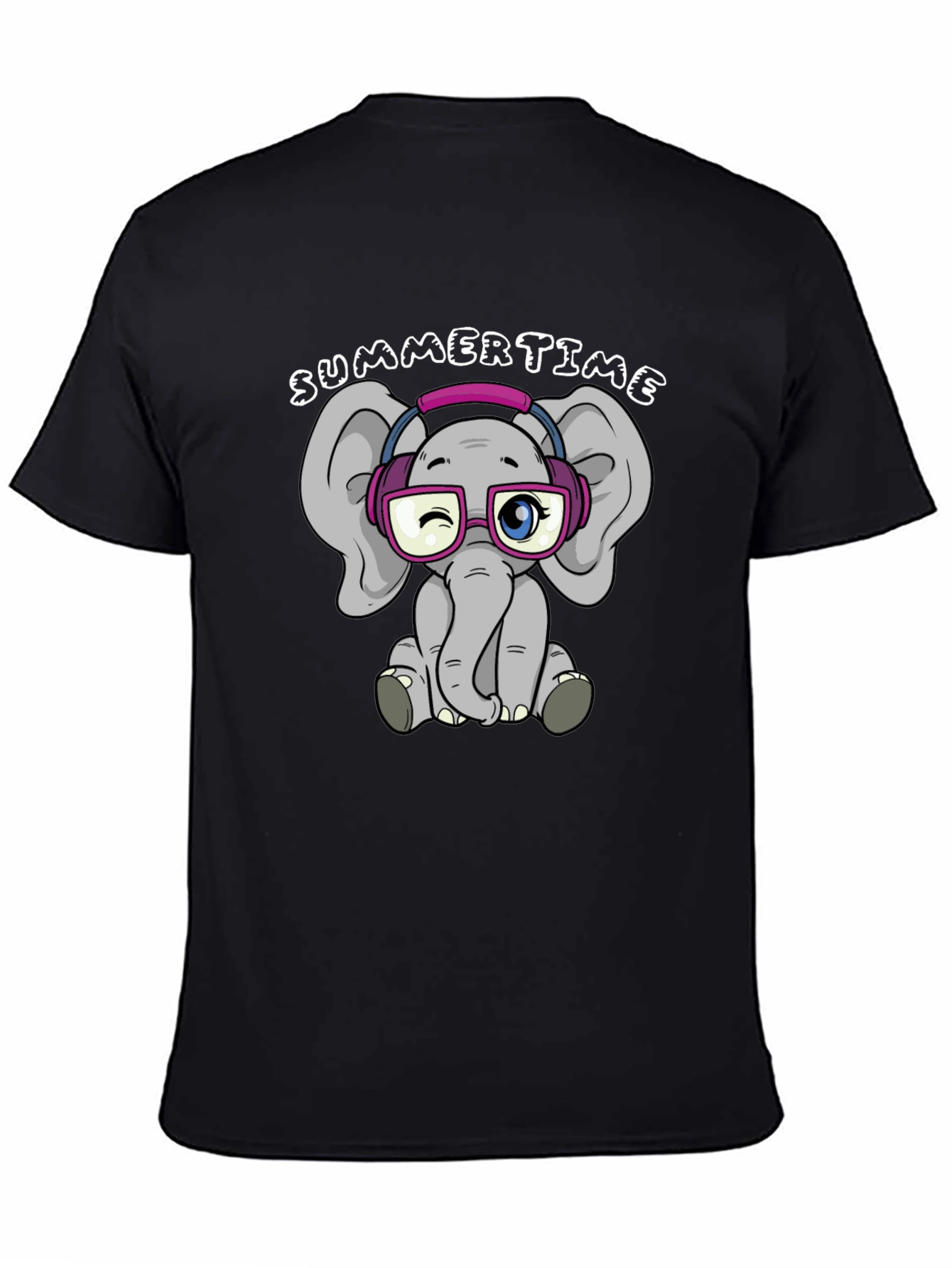 Cute Elephant Graphic Tee - Summertime Fun