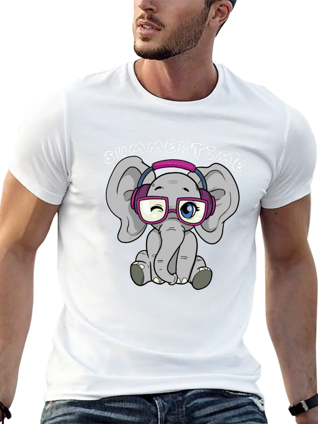 Cute Elephant Graphic Tee - Summertime Fun