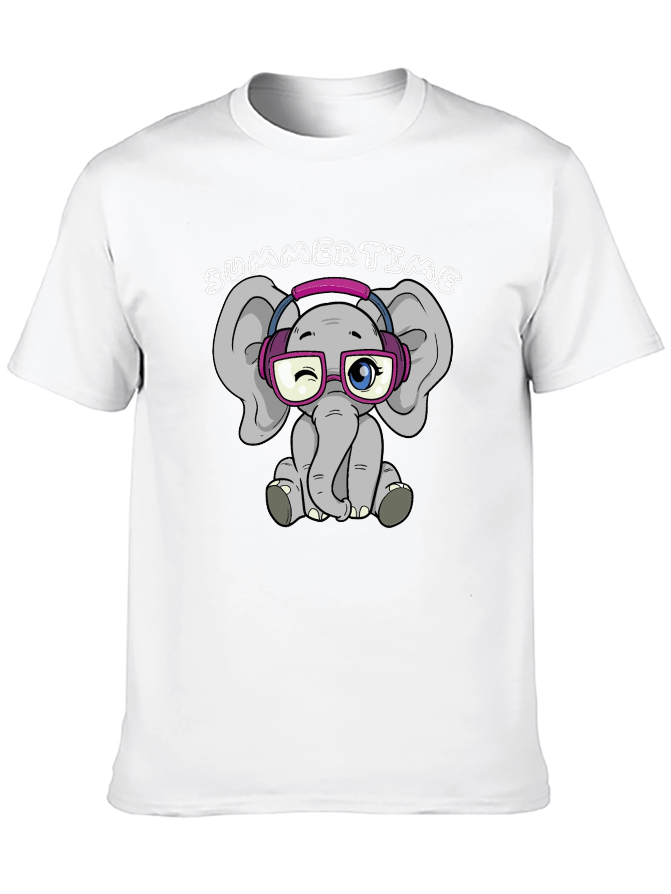 Cute Elephant Graphic Tee - Summertime Fun