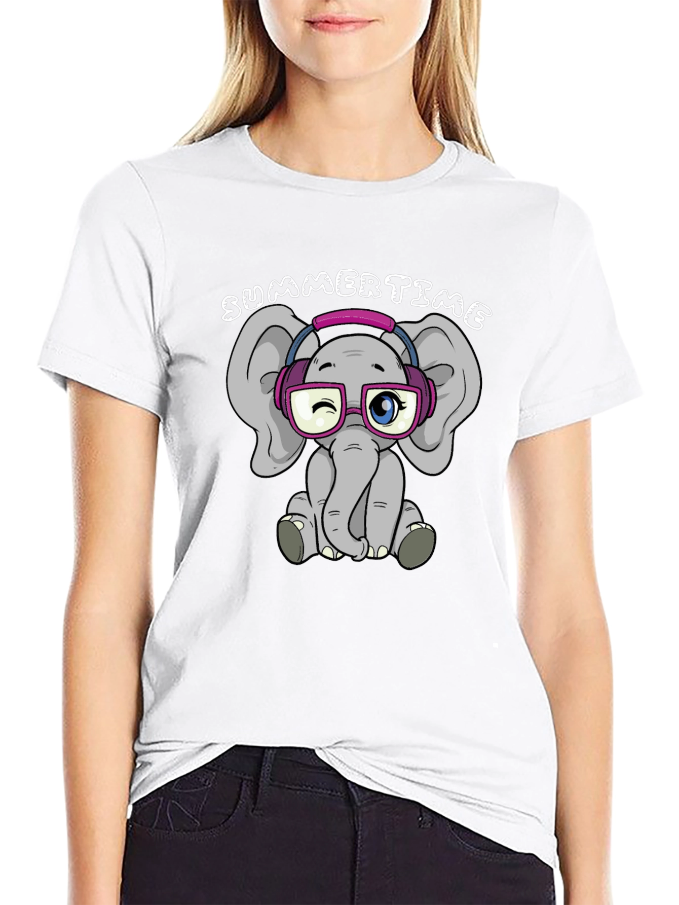Cute Elephant Graphic Tee - Summertime Fun