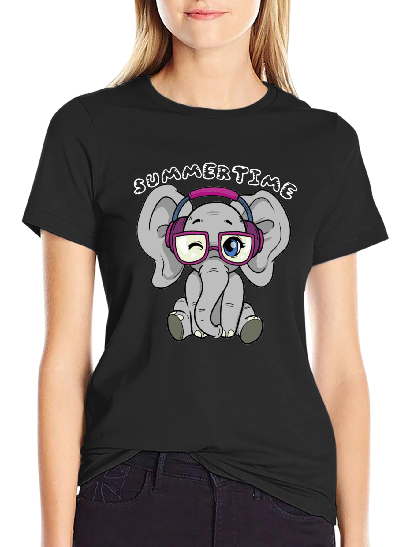 Cute Elephant Graphic Tee - Summertime Fun