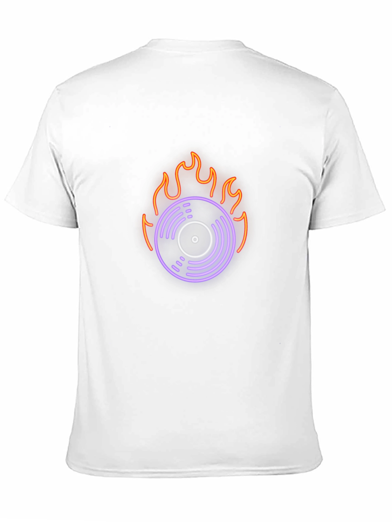 Fiery Vinyl Graphic Tee - Retro Music Lover Shirt