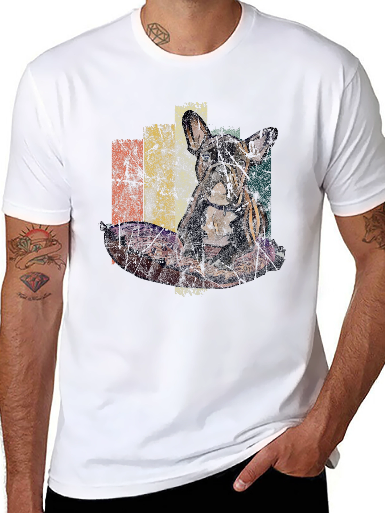Retro French Bulldog Graphic T-Shirt