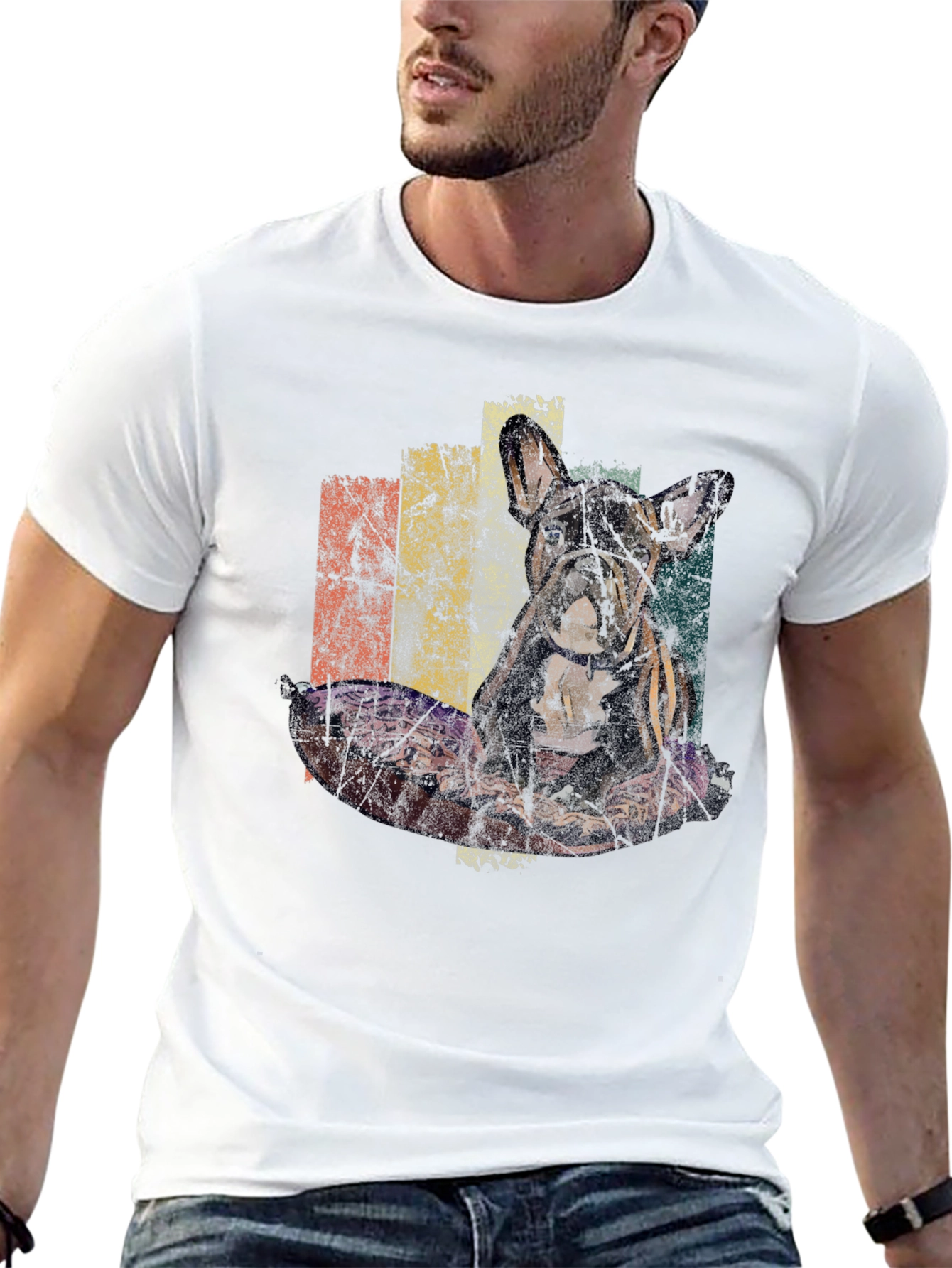 Retro French Bulldog Graphic T-Shirt