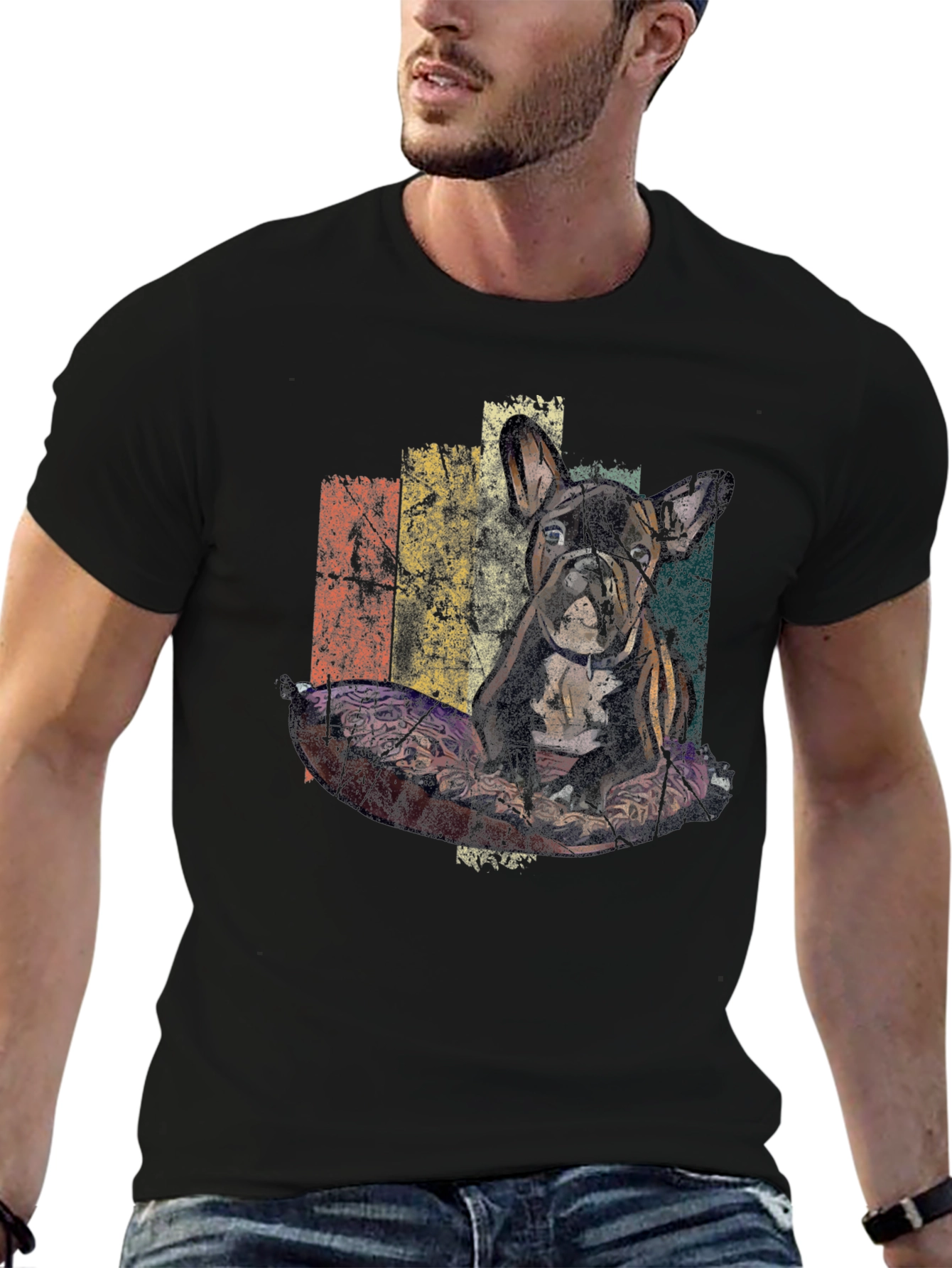 Retro French Bulldog Graphic T-Shirt
