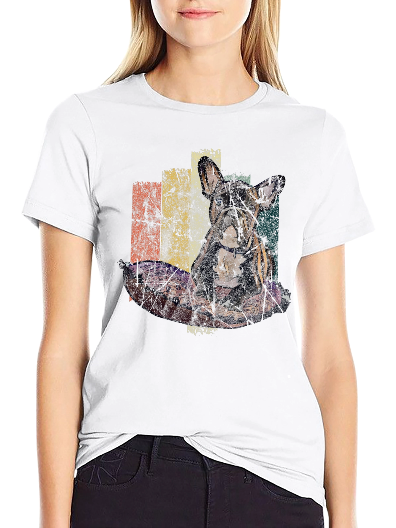 Retro French Bulldog Graphic T-Shirt