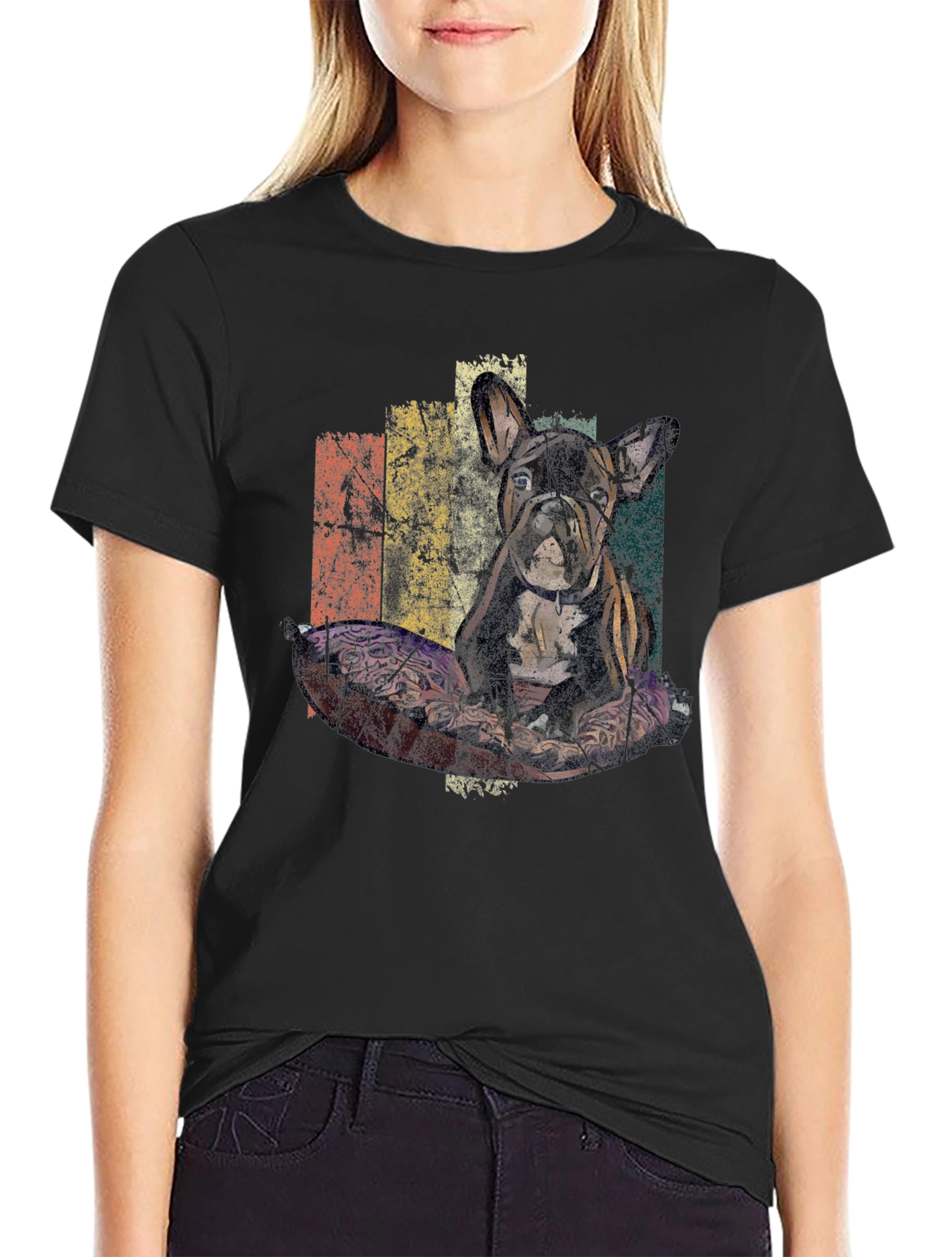 Retro French Bulldog Graphic T-Shirt