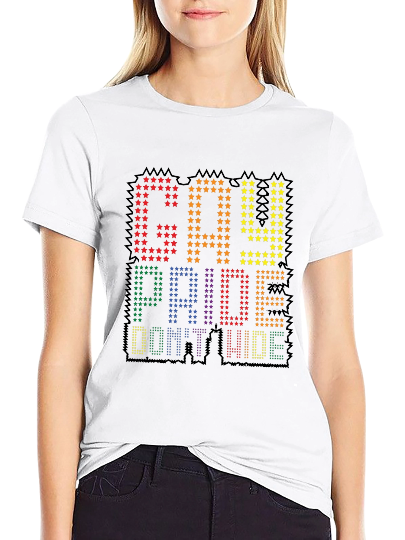 Gay Pride Graphic Tee - Rainbow Star Design