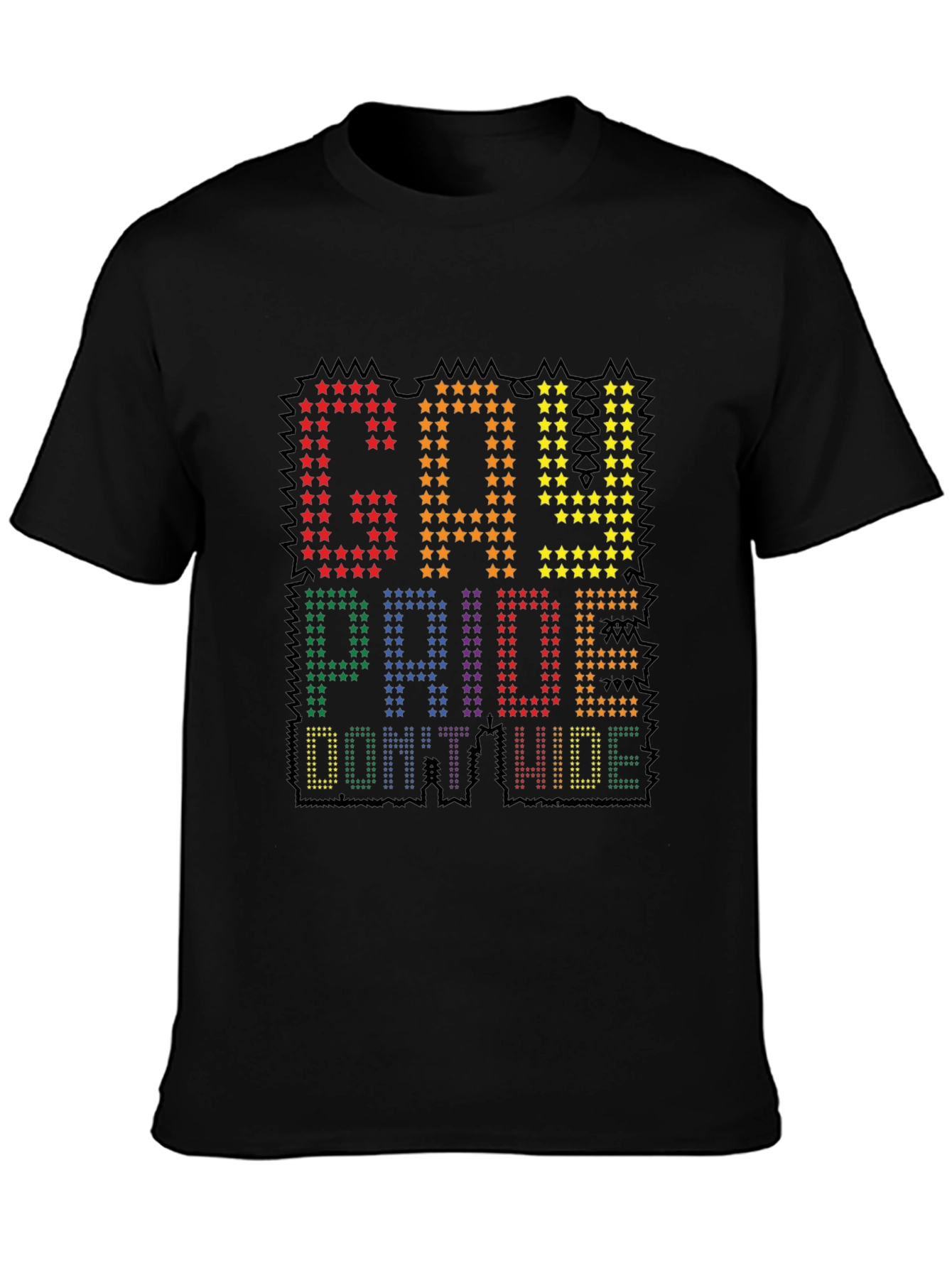 Gay Pride Graphic Tee - Rainbow Star Design
