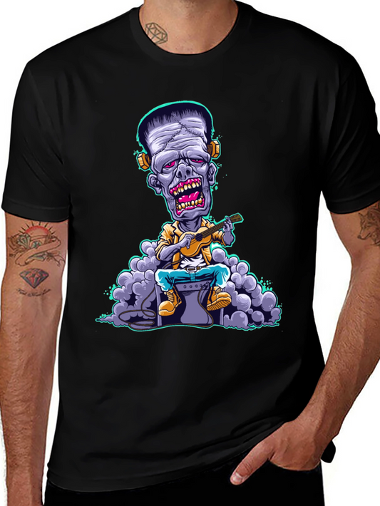 Frankenstein Monster Ukulele Player Graphic T-Shirt