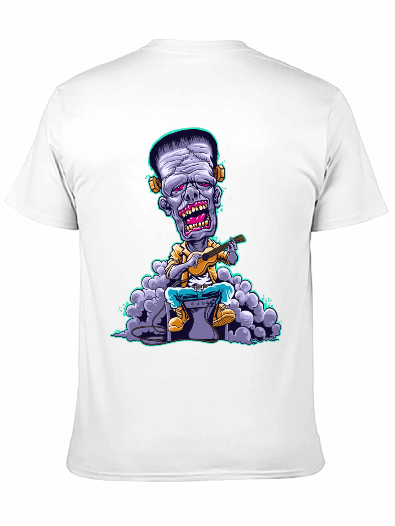 Frankenstein Monster Ukulele Player Graphic T-Shirt
