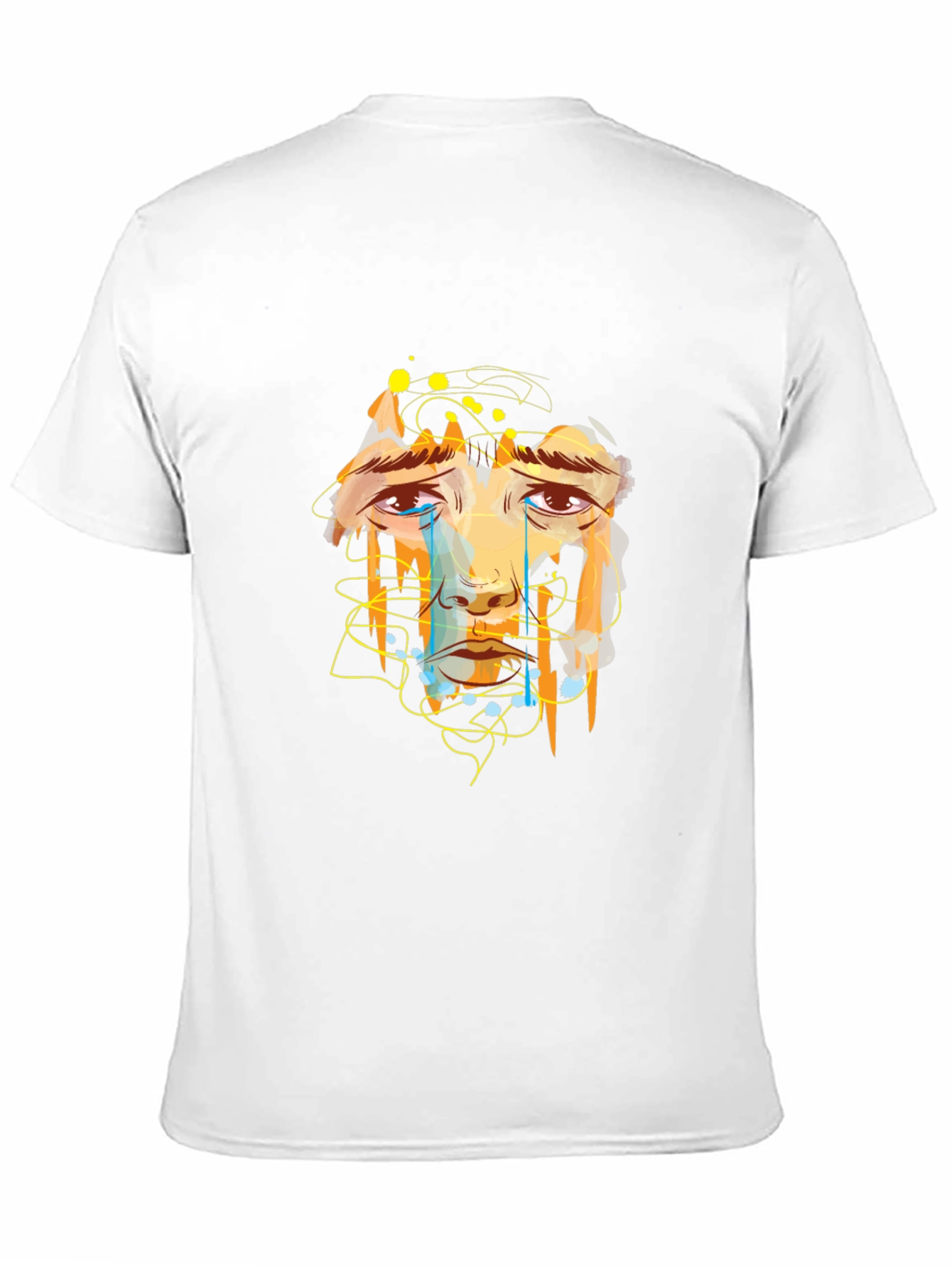 Emotional Face Graphic Black T-Shirt